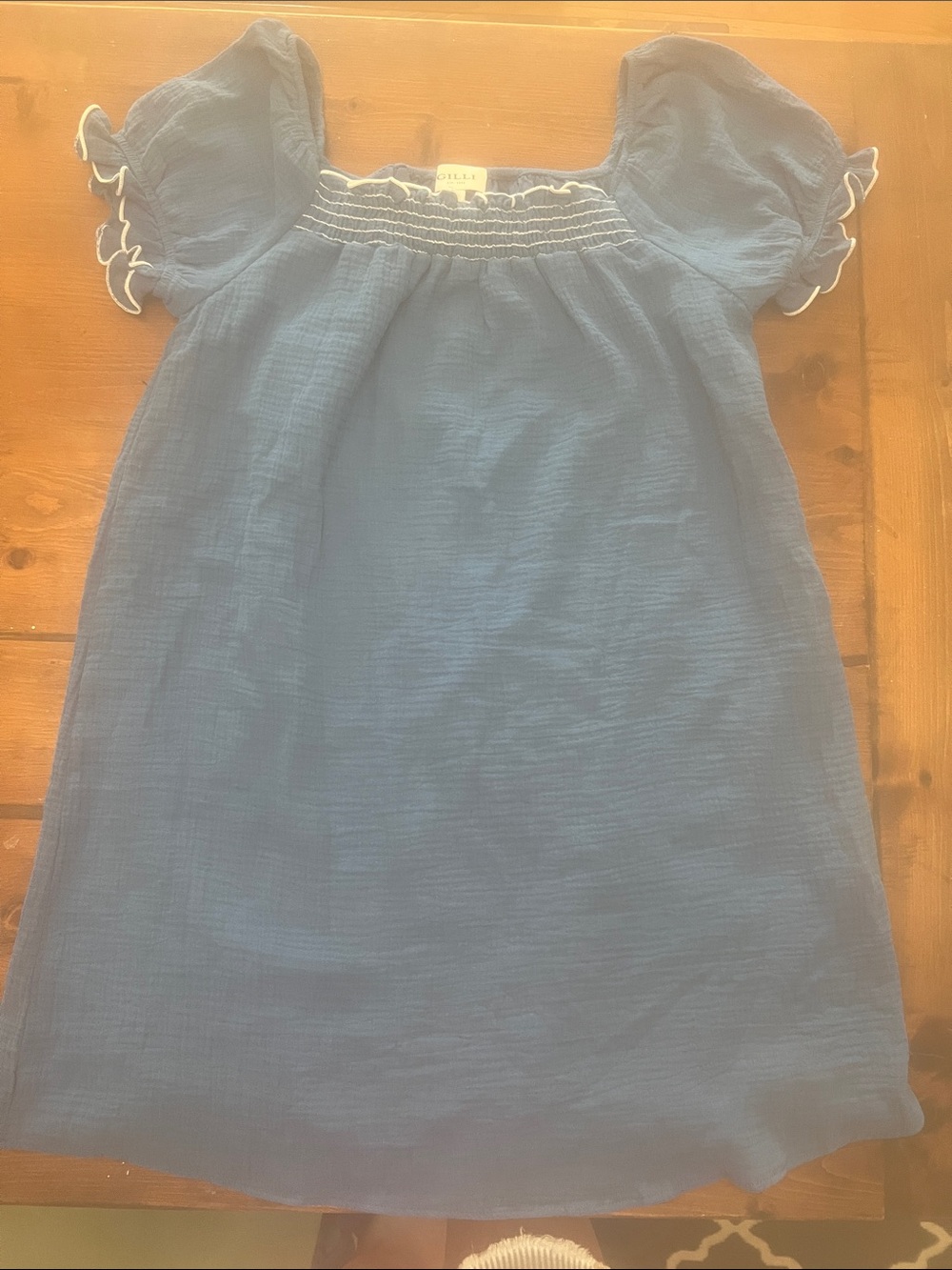 Gilli Blue Puff Sleeve Mini Dress